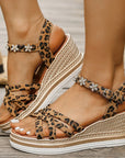 Von Elsen™| Solene Leoparden-Plateausandalen