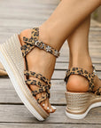 Von Elsen™| Solene Leoparden-Plateausandalen
