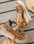 Von Elsen™| Solene Leoparden-Plateausandalen