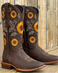 Von Elsen™| Bestickte Stiefel mit Blumenmuster