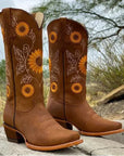 Von Elsen™| Bestickte Stiefel mit Blumenmuster