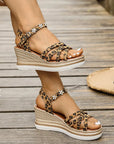 Von Elsen™| Solene Leoparden-Plateausandalen