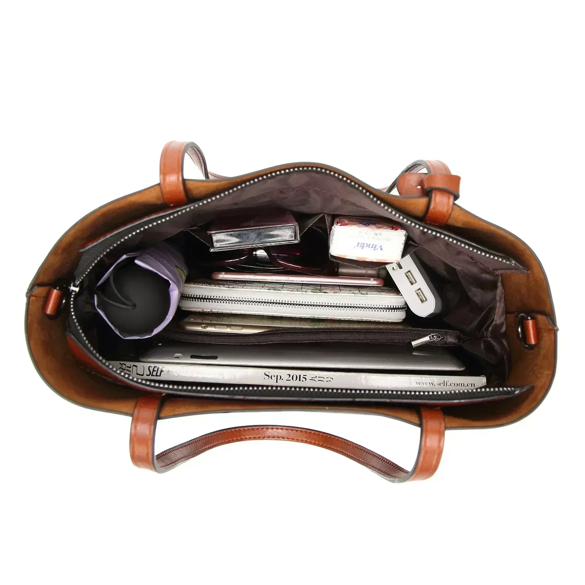 Von Elsen™| Yade Leder Crossbody-Tote Tasche