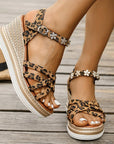 Von Elsen™| Solene Leoparden-Plateausandalen